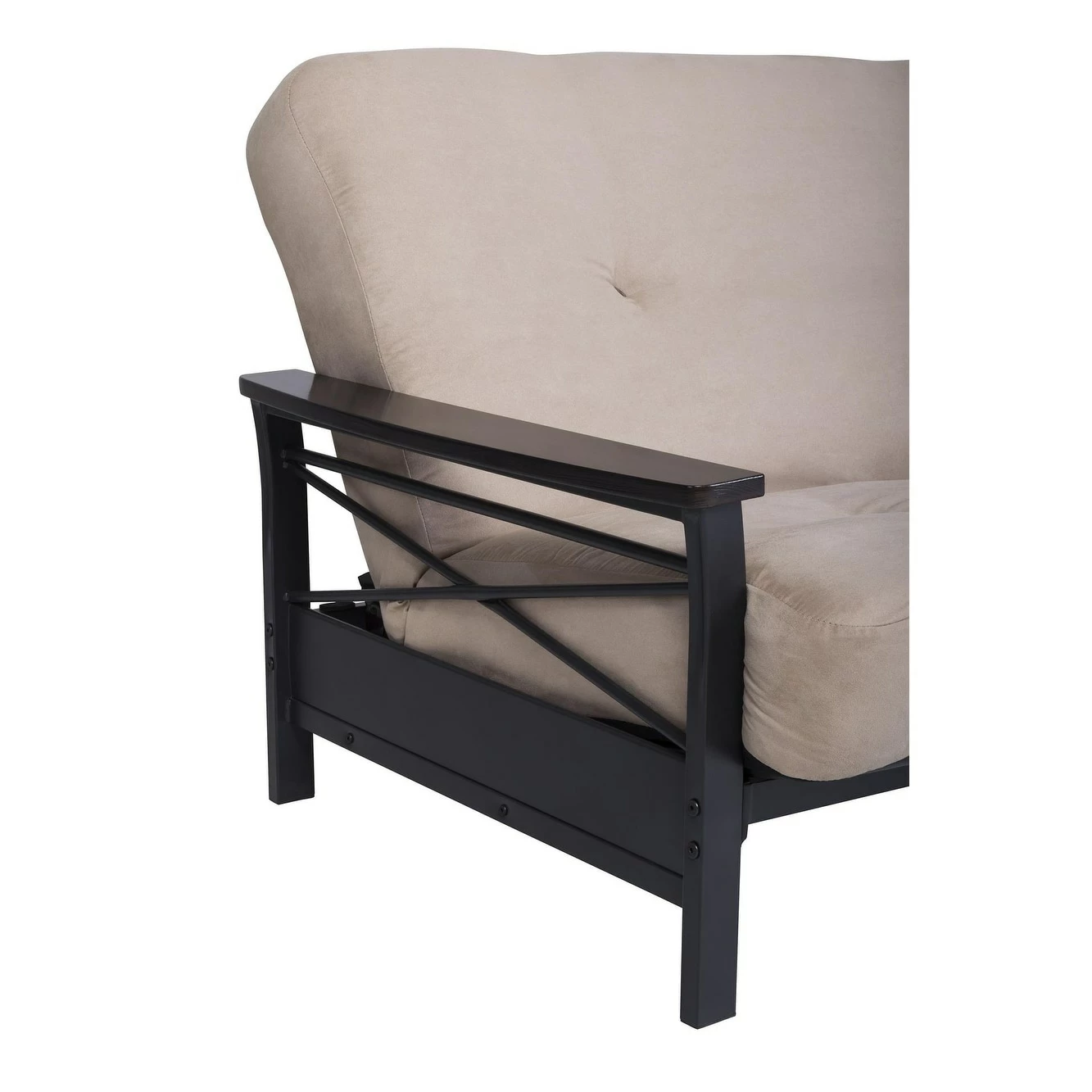 Best deal π Avenue Greene Nico Metal Futon Frame With Wood Armrests Espresso/black π₯ - Image 8