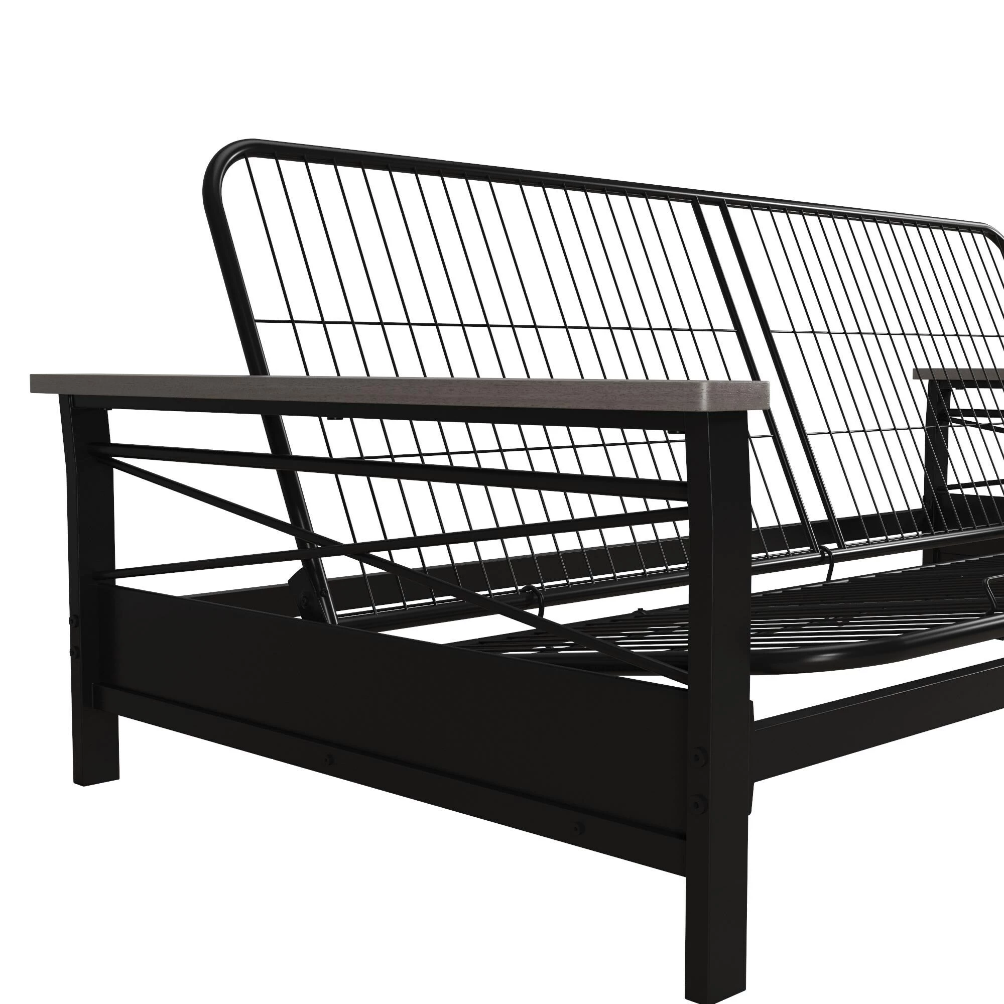 Best deal π Avenue Greene Nico Metal Futon Frame With Wood Armrests Espresso/black π₯ - Image 6