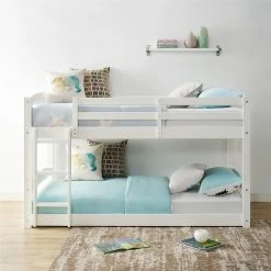 Best Sale 🥰 Avenue Greene Nola Twin Floor Solid Wood Bunk Bed Grey 😉