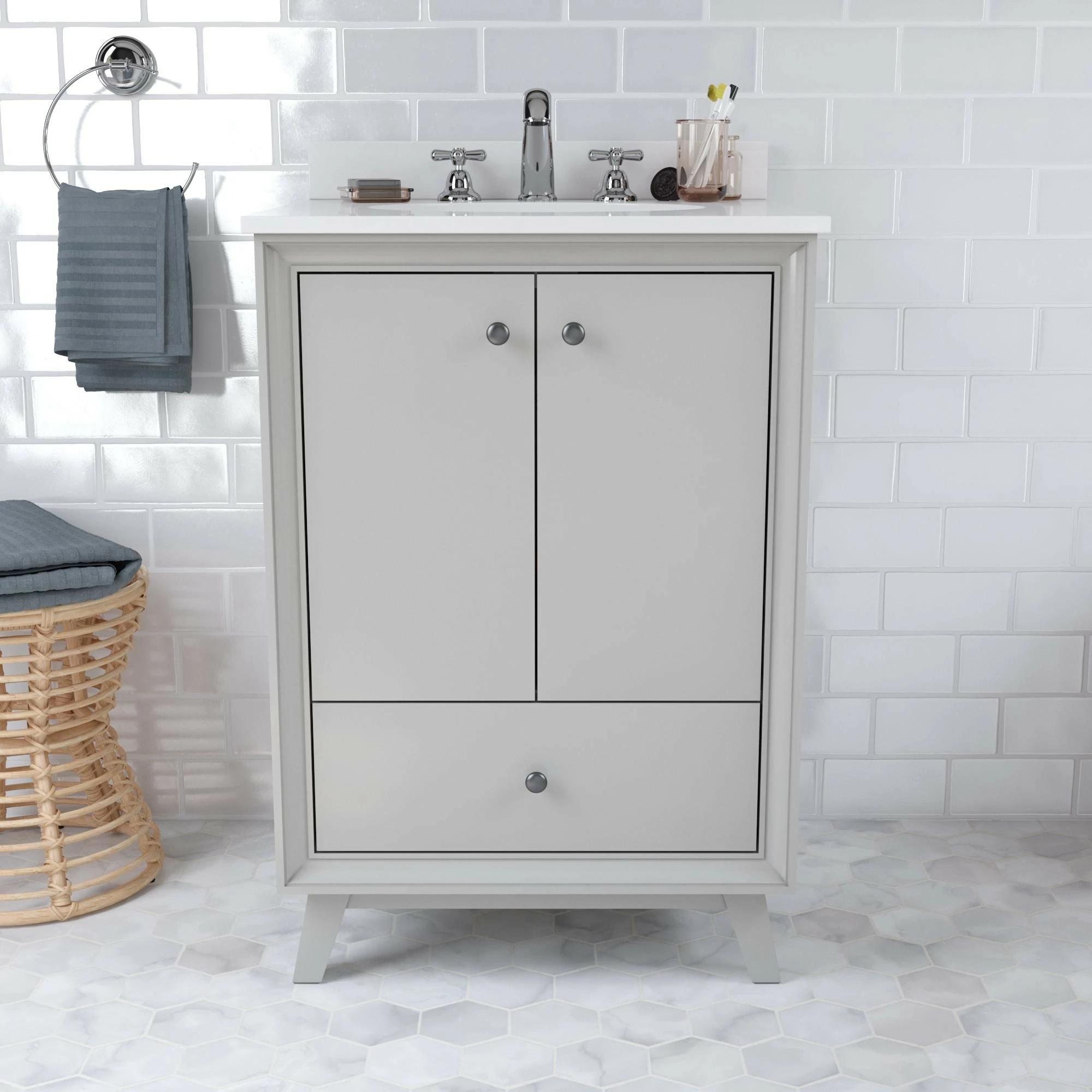 Cheap ๐ Avenue Greene Pavlo 24 Inch Bathroom Vanity Grey ๐ฏ - Image 2