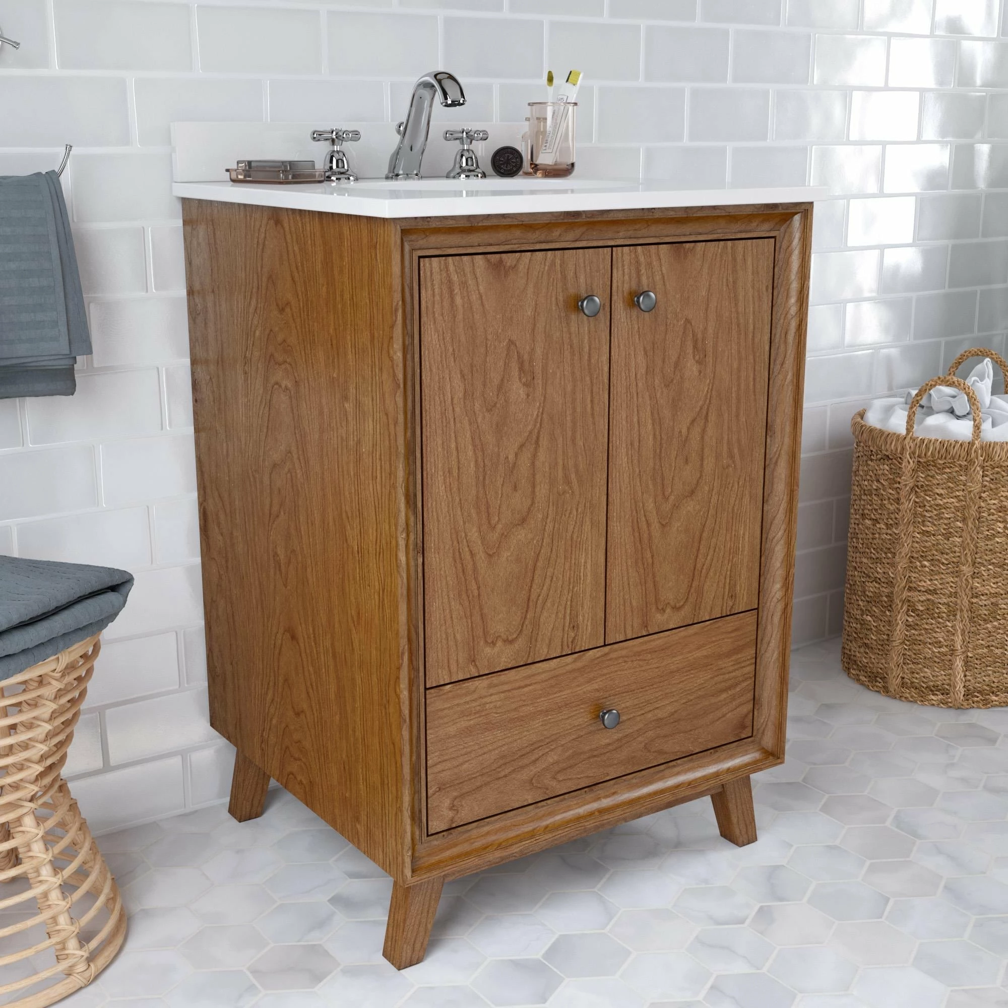 Cheap ๐ Avenue Greene Pavlo 24 Inch Bathroom Vanity Grey ๐ฏ - Image 3