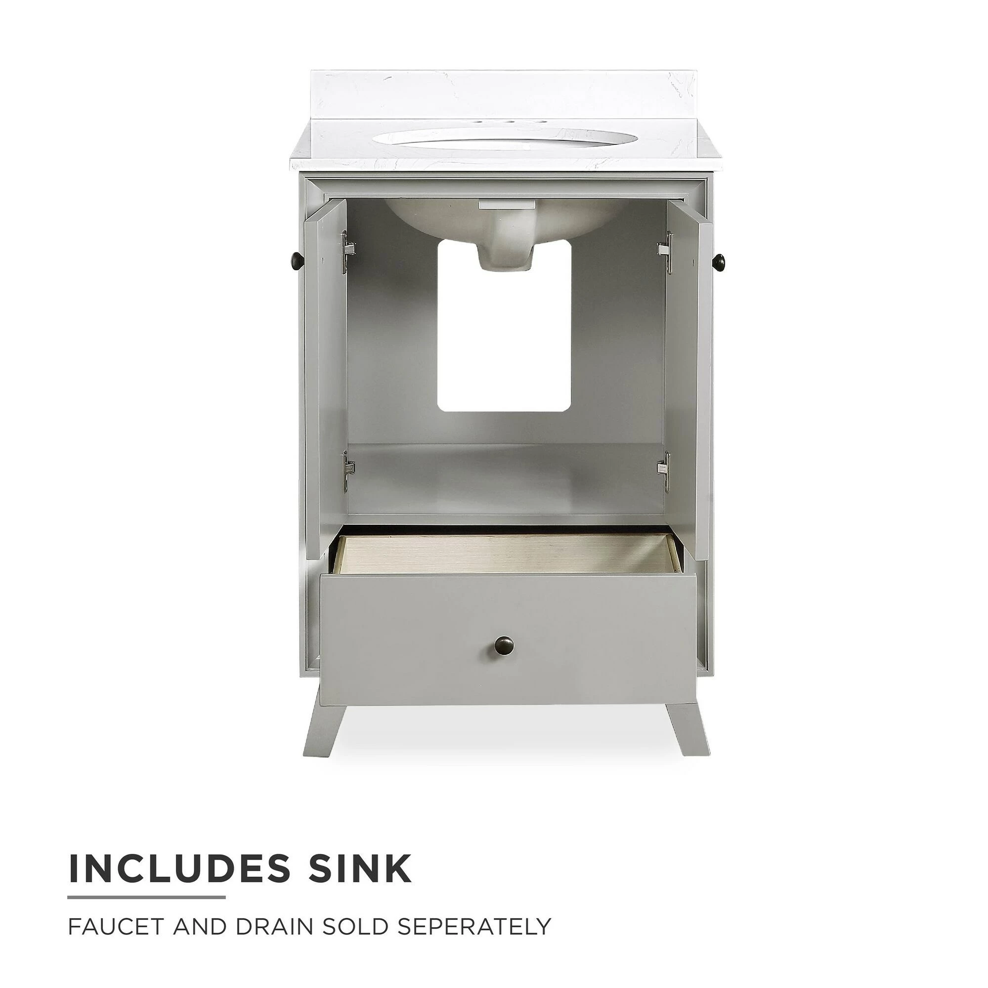 Cheap ๐ Avenue Greene Pavlo 24 Inch Bathroom Vanity Grey ๐ฏ - Image 6