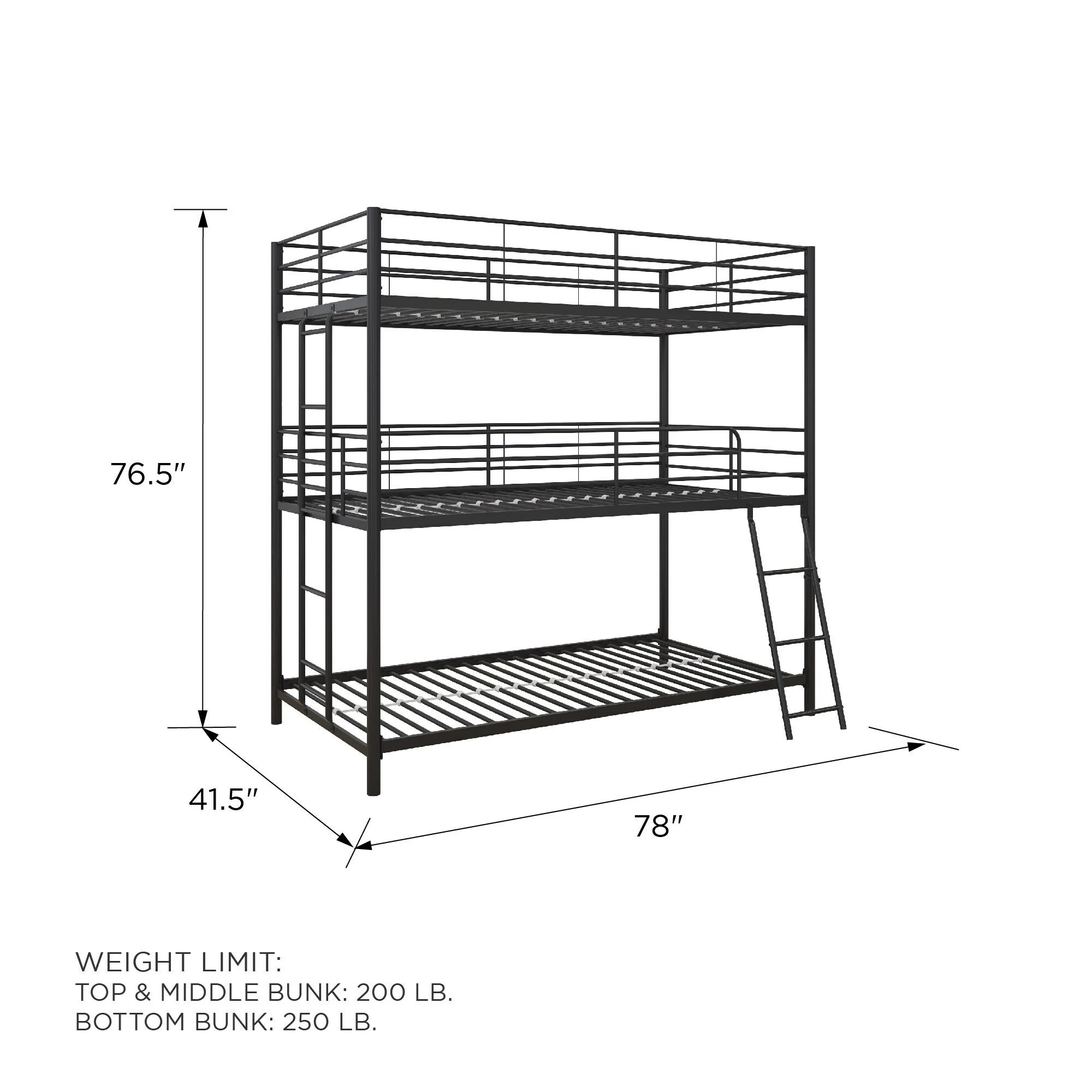 Cheap π Avenue Greene Quinton Metal Triple Bunk Bed Silver π₯ - Image 14