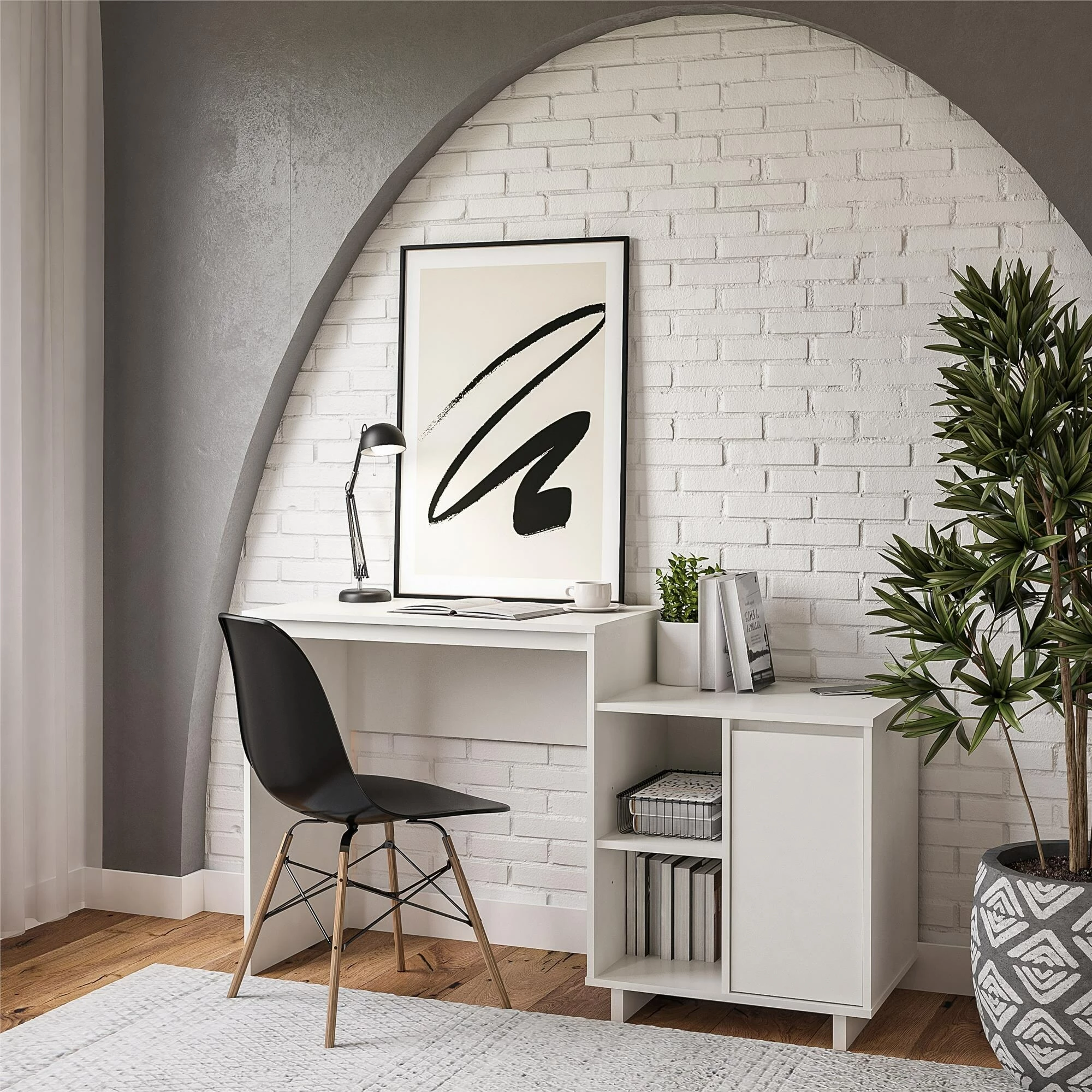 Brand new βοΈ Avenue Greene Riverton Computer Desk / Cabinet Combo With Wireless Charging Port White π 5 Brand new βοΈ Avenue Greene Riverton Computer Desk / Cabinet Combo With Wireless Charging Port White π - Image 3