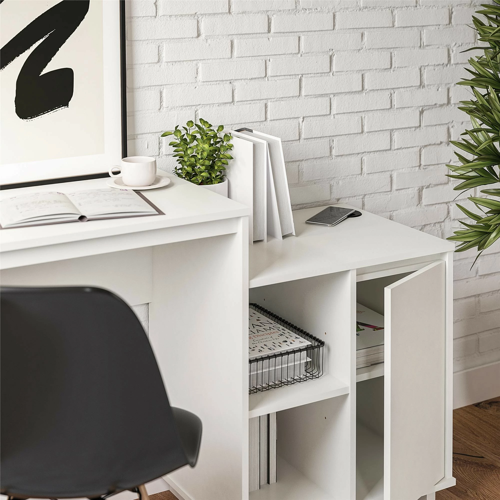 Brand new βοΈ Avenue Greene Riverton Computer Desk / Cabinet Combo With Wireless Charging Port White π 7 Brand new βοΈ Avenue Greene Riverton Computer Desk / Cabinet Combo With Wireless Charging Port White π - Image 5