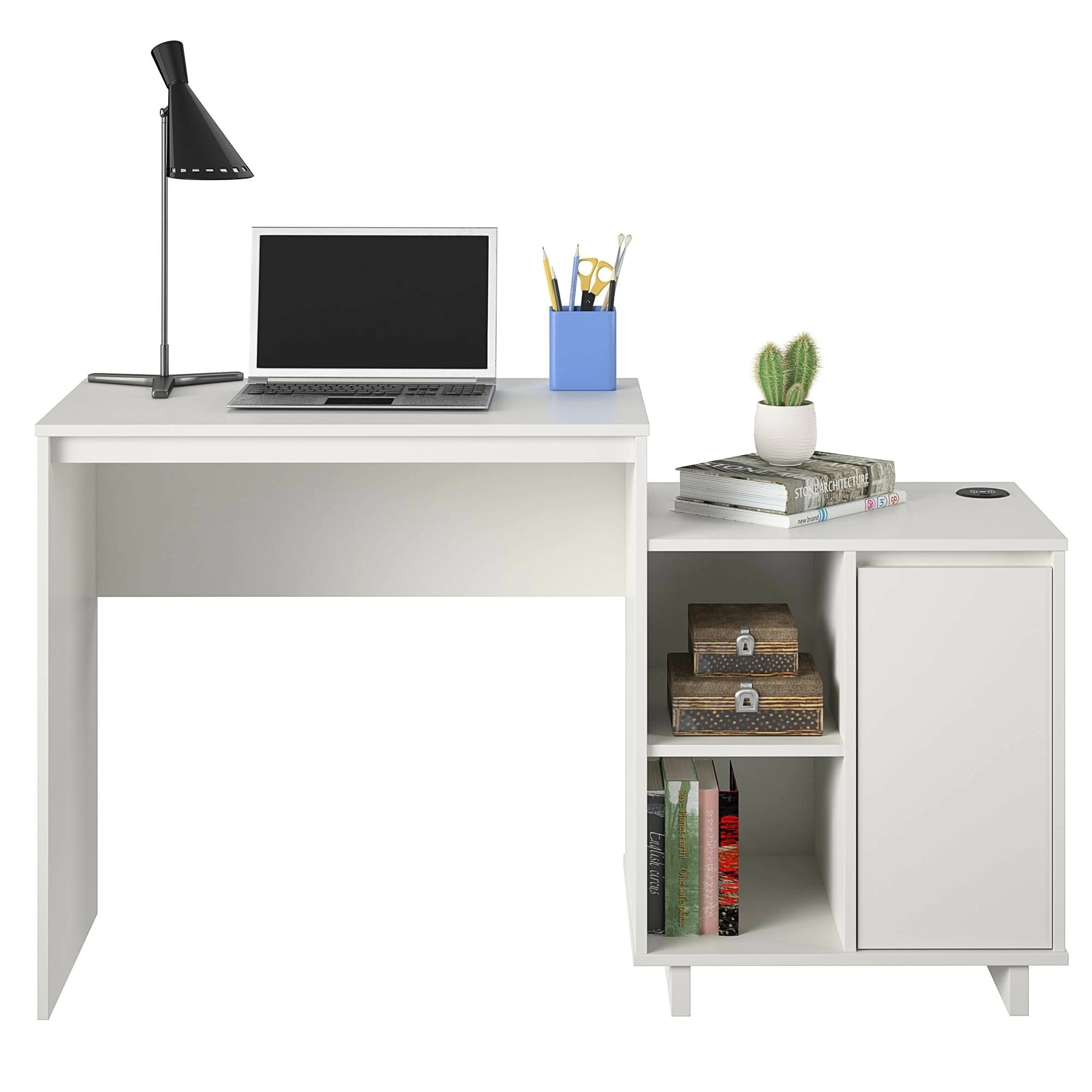Brand new βοΈ Avenue Greene Riverton Computer Desk / Cabinet Combo With Wireless Charging Port White π 9 Brand new βοΈ Avenue Greene Riverton Computer Desk / Cabinet Combo With Wireless Charging Port White π - Image 7