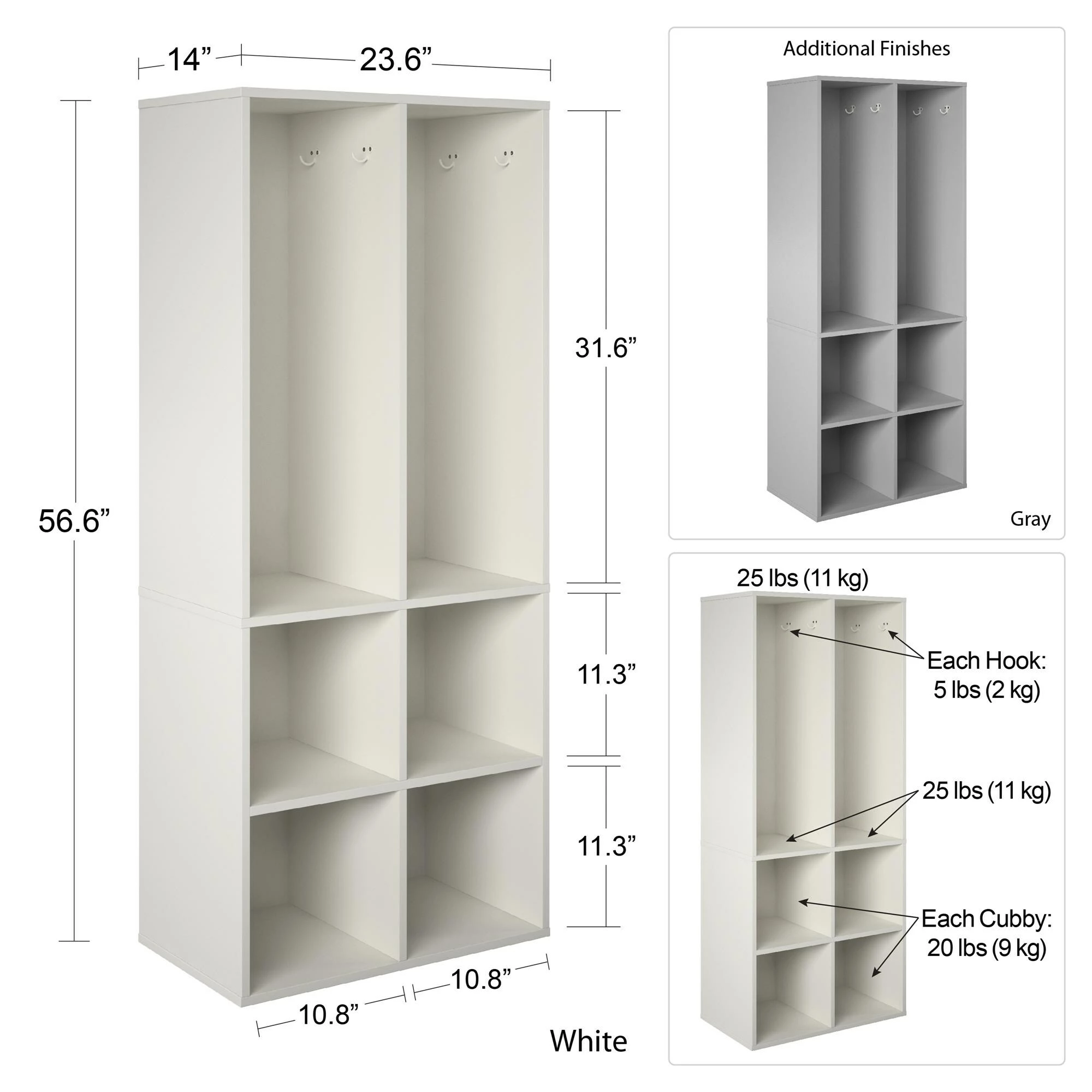 Promo π Avenue Greene Samuel Kid's 4 Cube Storage Dove Grey 𧨠- Image 5