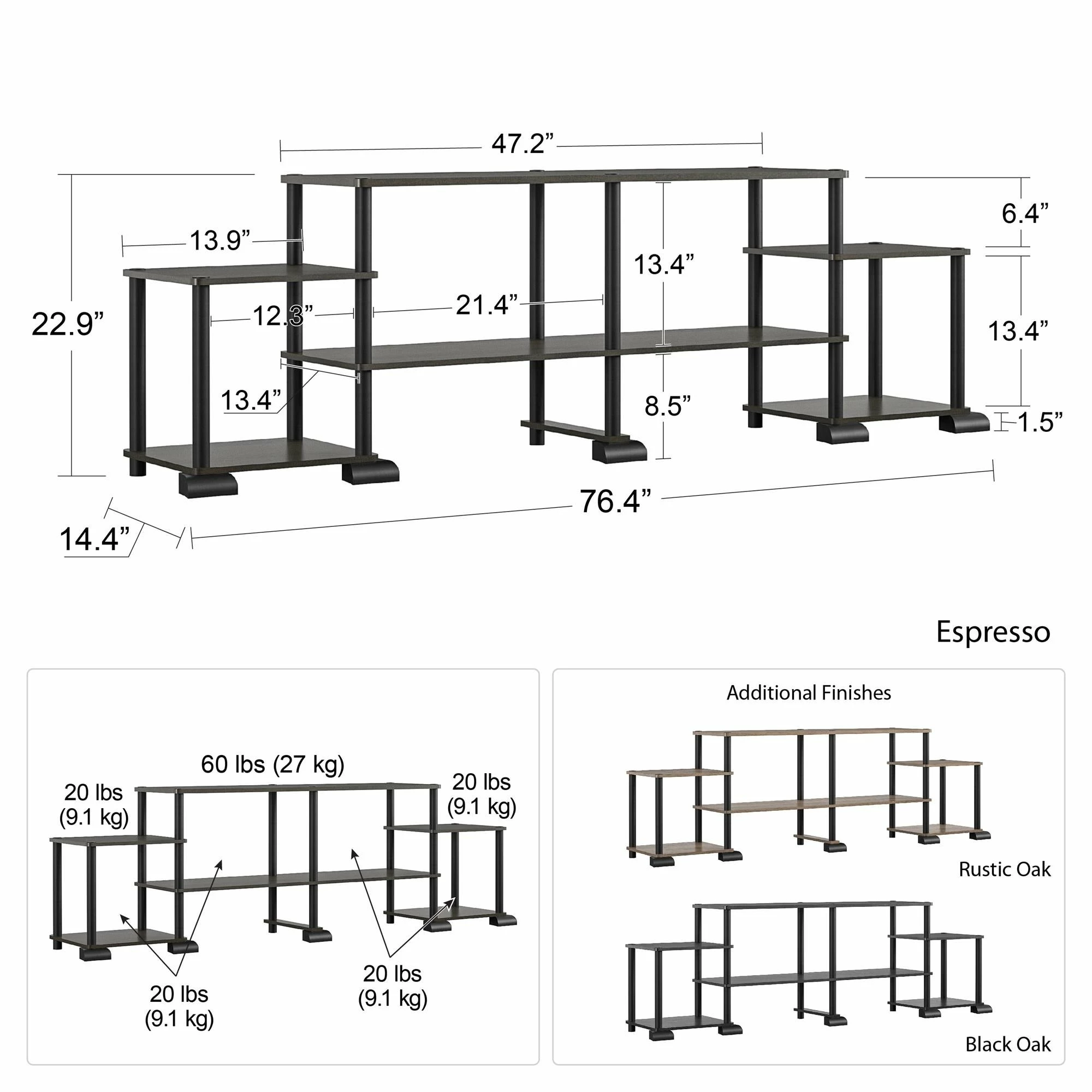 Cheap 𧨠Avenue Greene Stern Grove No Tool TV Stand For TVs Up To 50 Inches - 50 Inches Espresso π― - Image 10
