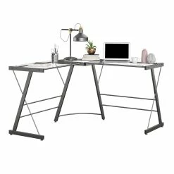 Outlet π Avenue Greene Thomas Glass L-shaped Computer Desk Grey π 23 Outlet π Avenue Greene Thomas Glass L-shaped Computer Desk Grey π -Avenue Greene Shop Avenue Greene Thomas Glass L shaped Computer Desk 6