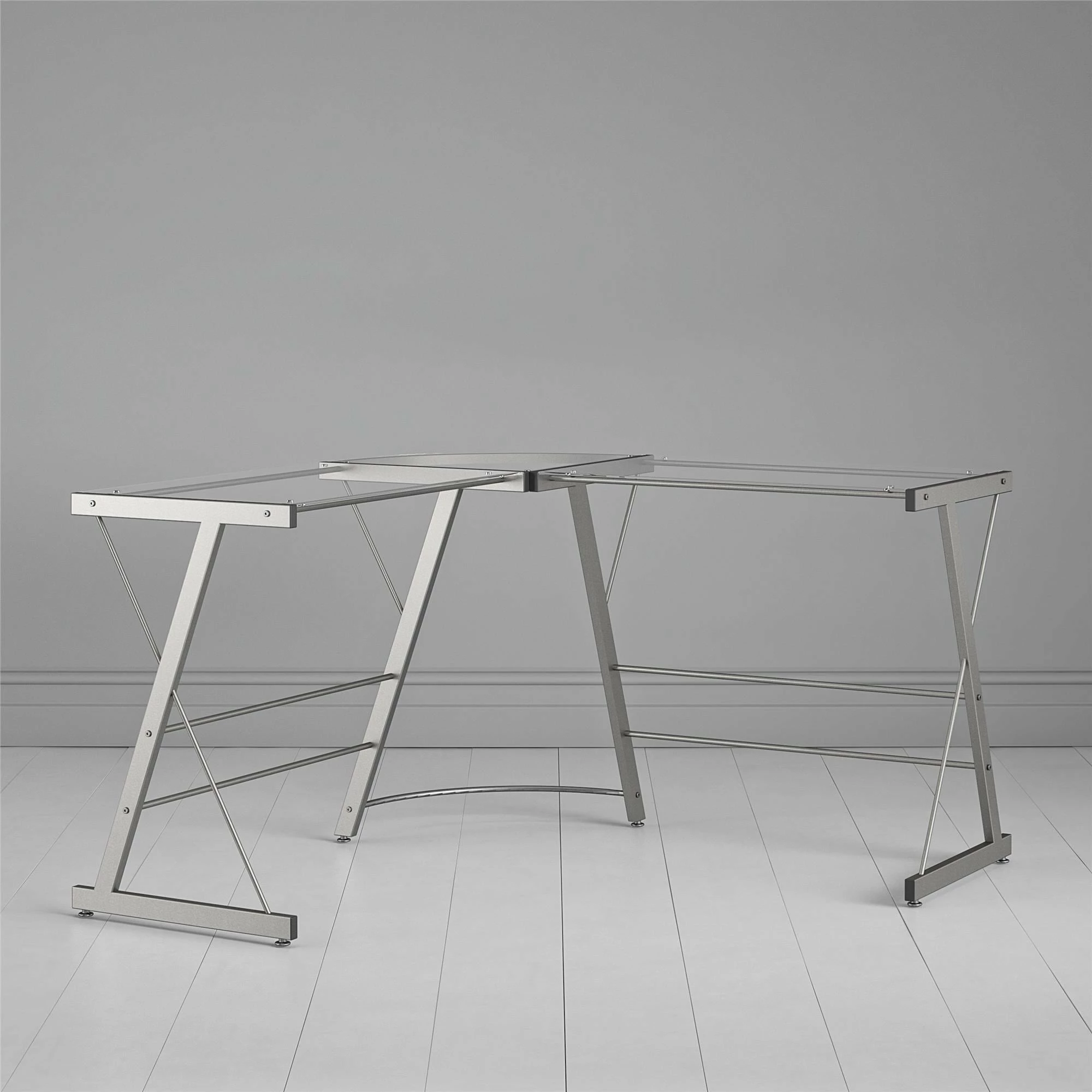 Outlet π Avenue Greene Thomas Glass L-shaped Computer Desk Grey π 10 Outlet π Avenue Greene Thomas Glass L-shaped Computer Desk Grey π - Image 8