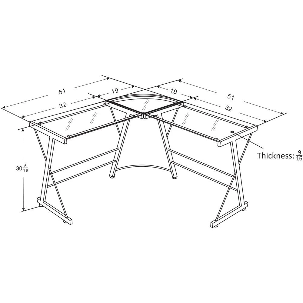 Outlet π Avenue Greene Thomas Glass L-shaped Computer Desk Grey π 12 Outlet π Avenue Greene Thomas Glass L-shaped Computer Desk Grey π - Image 10