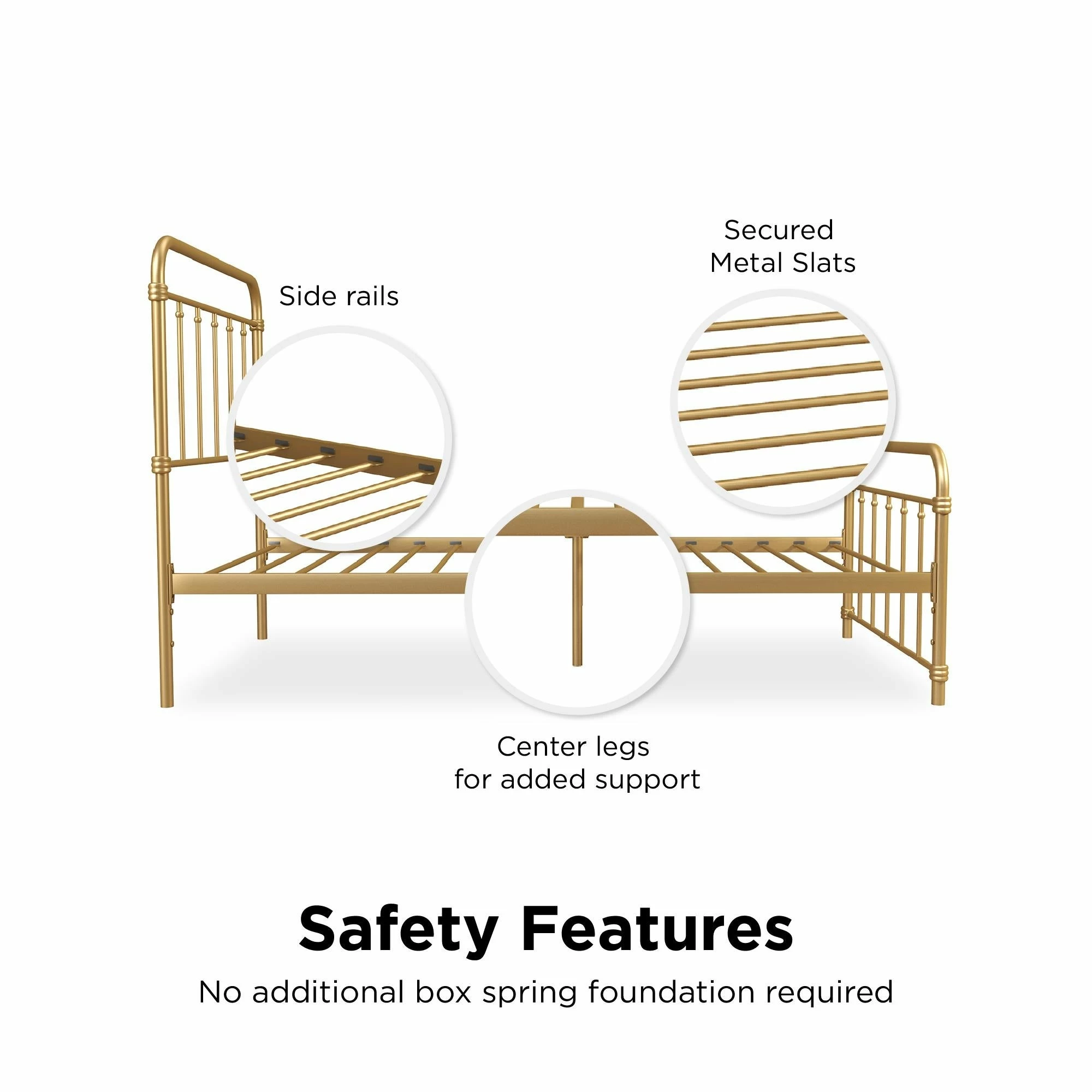 Top 10 π₯° Avenue Greene Waller Metal Bed Gold π₯ - Image 5