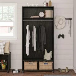Coupon 🛒 Avenue Greene Wardlaw 36 Inch Wide Mudroom Cabinet Graphite Grey 🛒