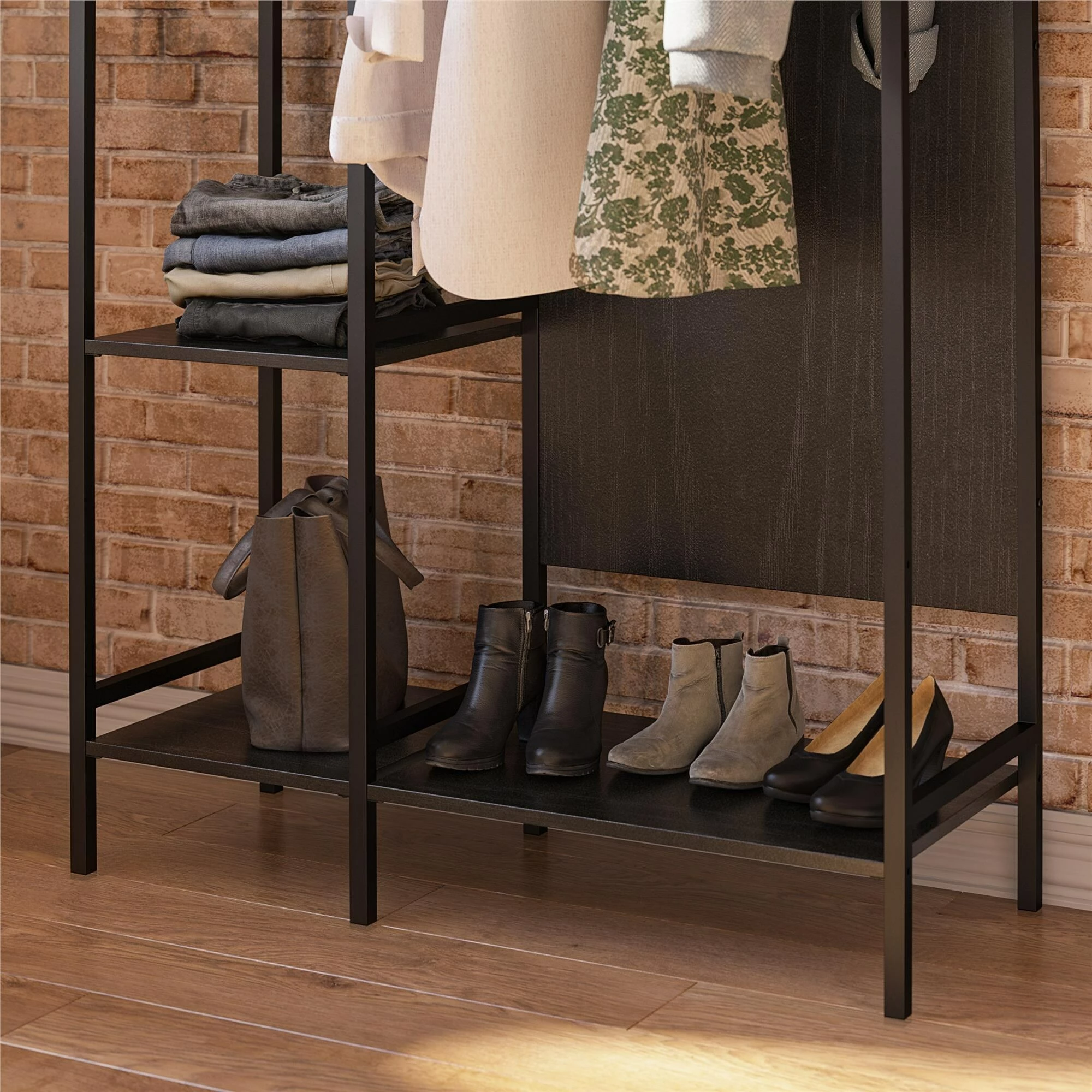 Best Sale ๐ฅ Avenue Greene Wardlaw Open Wardrobe Black Oak โ - Image 11