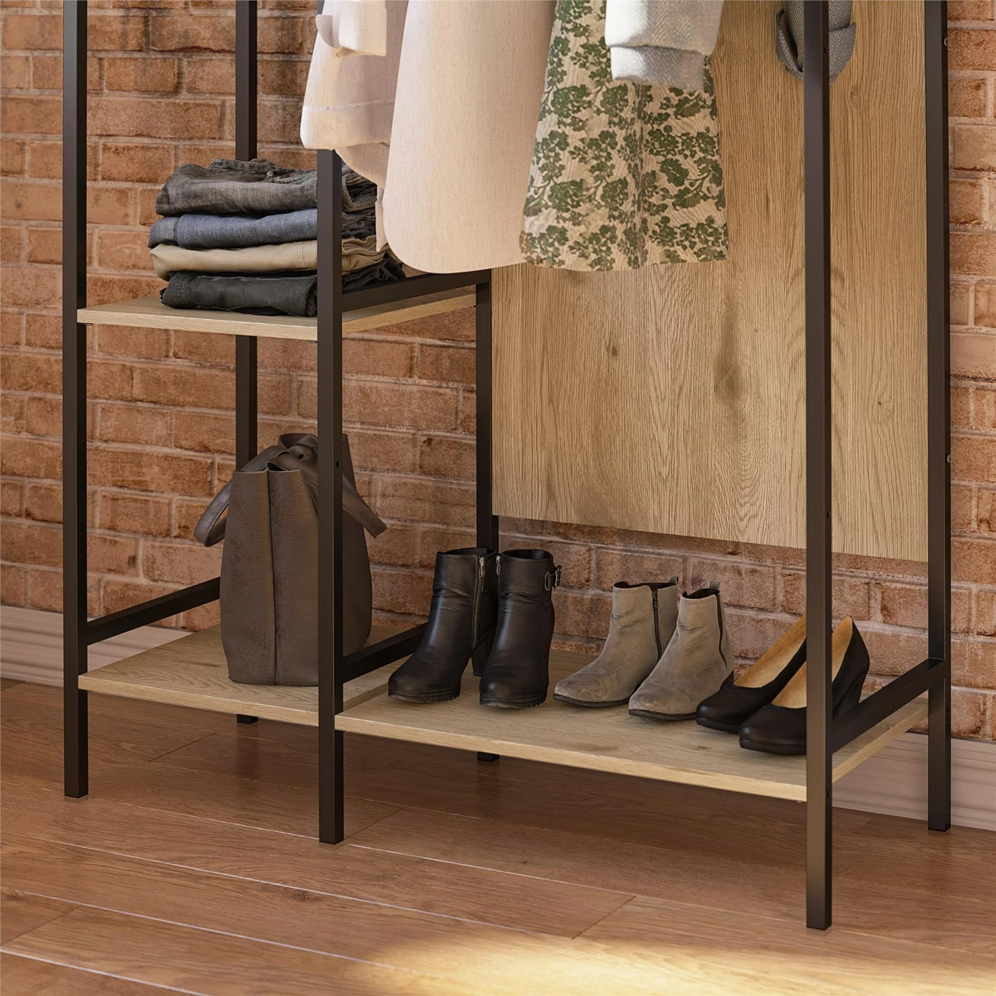 Best Sale ๐ฅ Avenue Greene Wardlaw Open Wardrobe Black Oak โ - Image 10