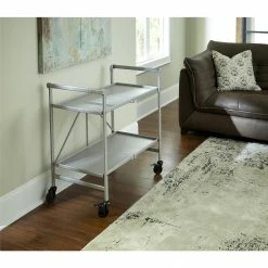 Budget 😉 Avenue Greene Outdoor/ Indoor Metal Slat Folding Serving Cart White 💯